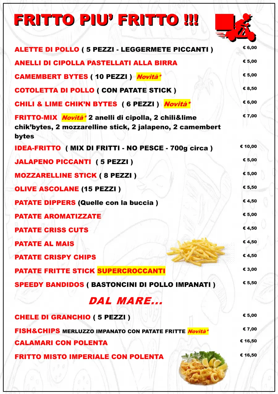 Listino online : Menu Nuovo listino Pizzaidea Ceggia